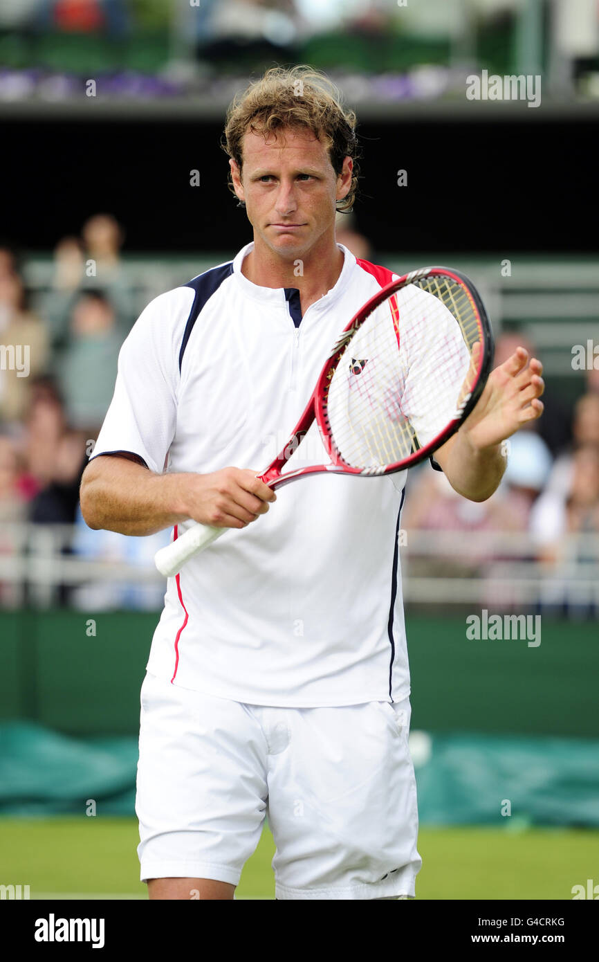 Tennis - 2011 Wimbledon Championships - Day Four - The All England Lawn Tennis and Croquet Club. David Nalbandian, Argentina Stock Photo