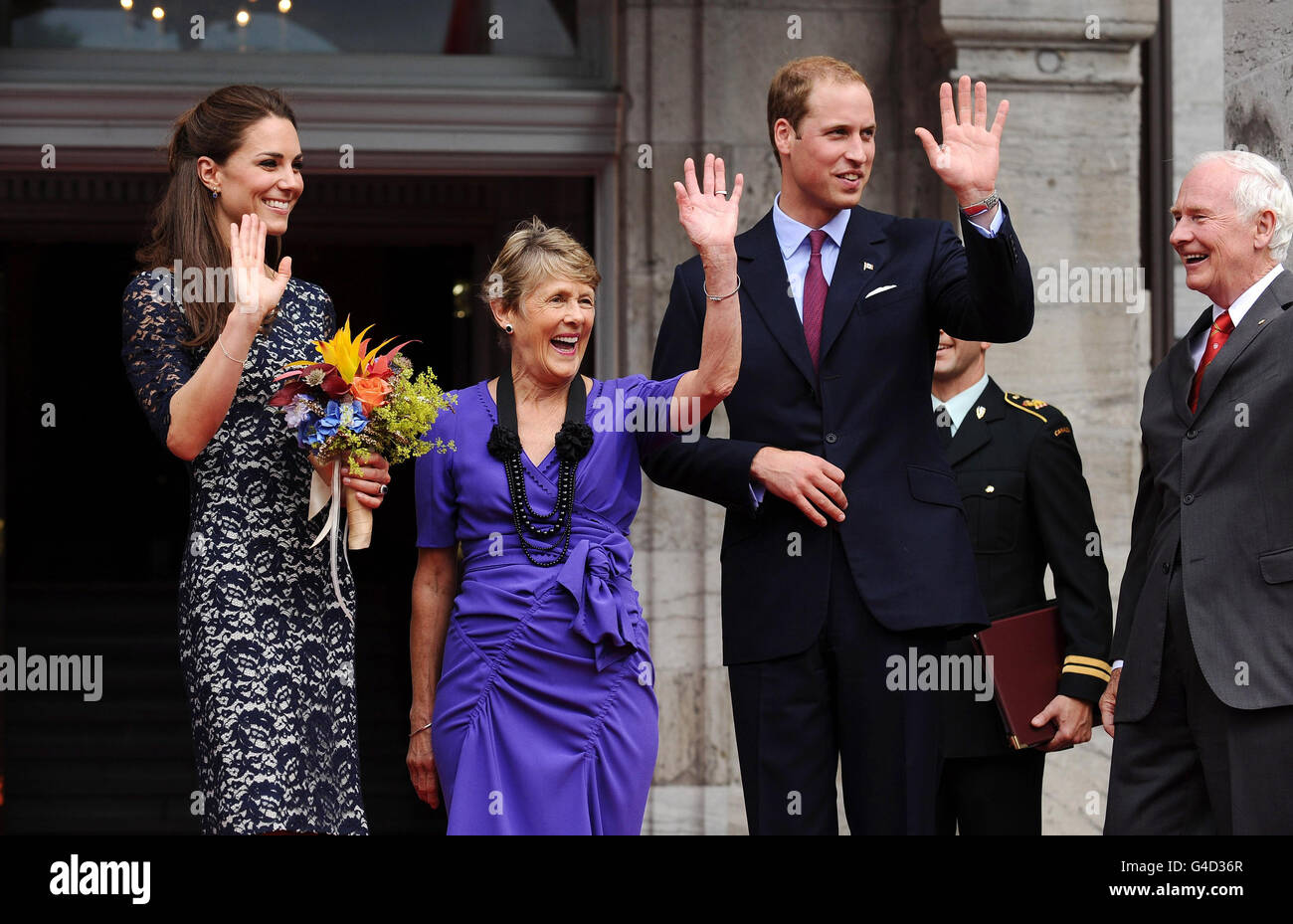 The Duke and Duchess of Cambridge, with Sharon Johnston and Governor ...