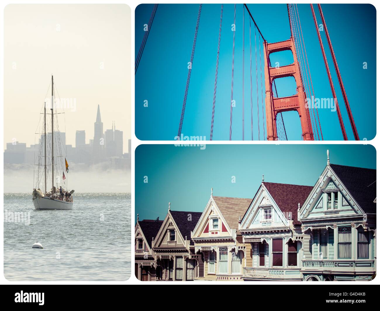Collage of San Francisco ( USA ) images - travel background (my photos) Stock Photo
