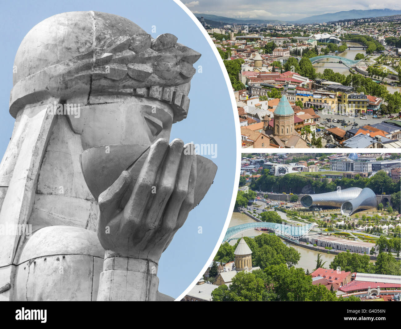 Collage of Tbilisi ( Georgia ) images - travel background (my photos) Stock Photo