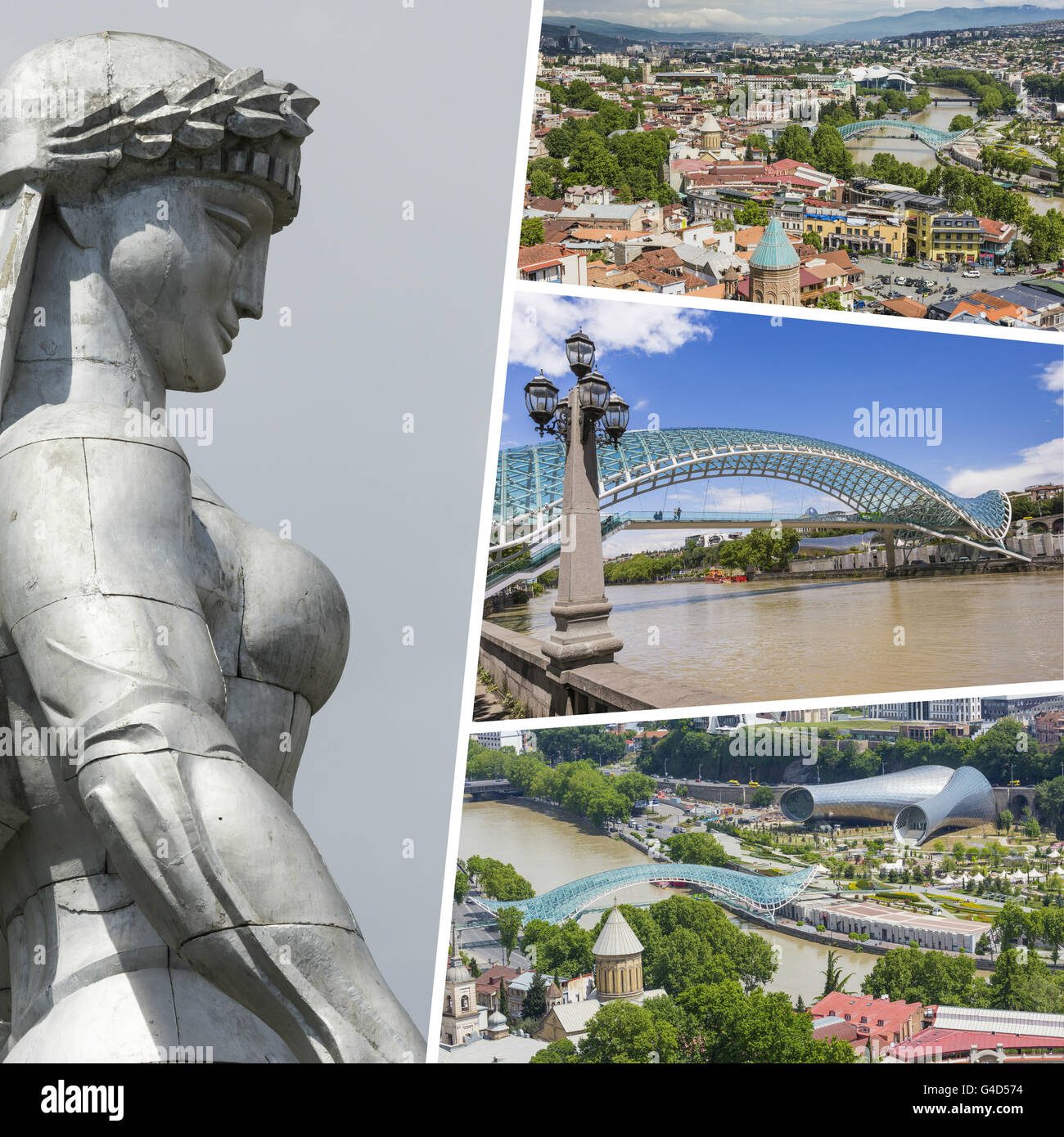 Collage of Tbilisi ( Georgia ) images - travel background (my photos) Stock Photo