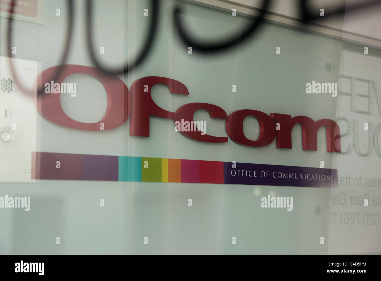 A sign at the offices of Ofcom (Office of Communications) in Southwark, London. Stock Photo