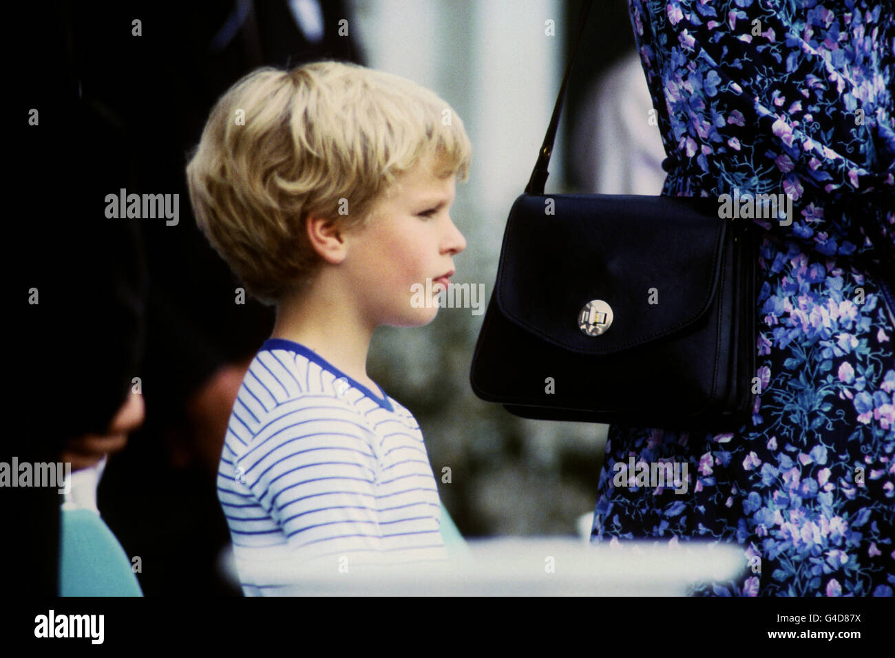 Peter Phillips, aged 3, the son of Princess Anne and Captain Mark Phillips, at Smith's Lawn, Windsor. Stock Photo