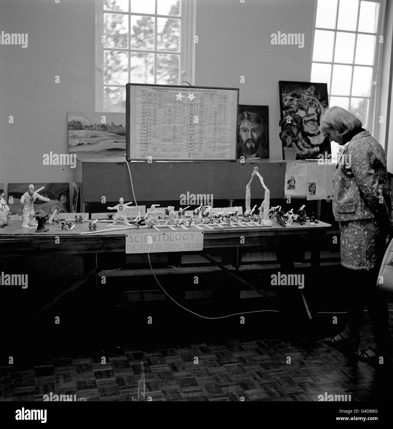 PA NEWS PHOTO 31/8/68  AN EXHIBITION OF WORK DONE BY SCIENTOLOGISTS AT THEIR HEADQUARTERS AT SAINT HILL MANOR, EAST GRINSTEAD, SUSSEX Stock Photo