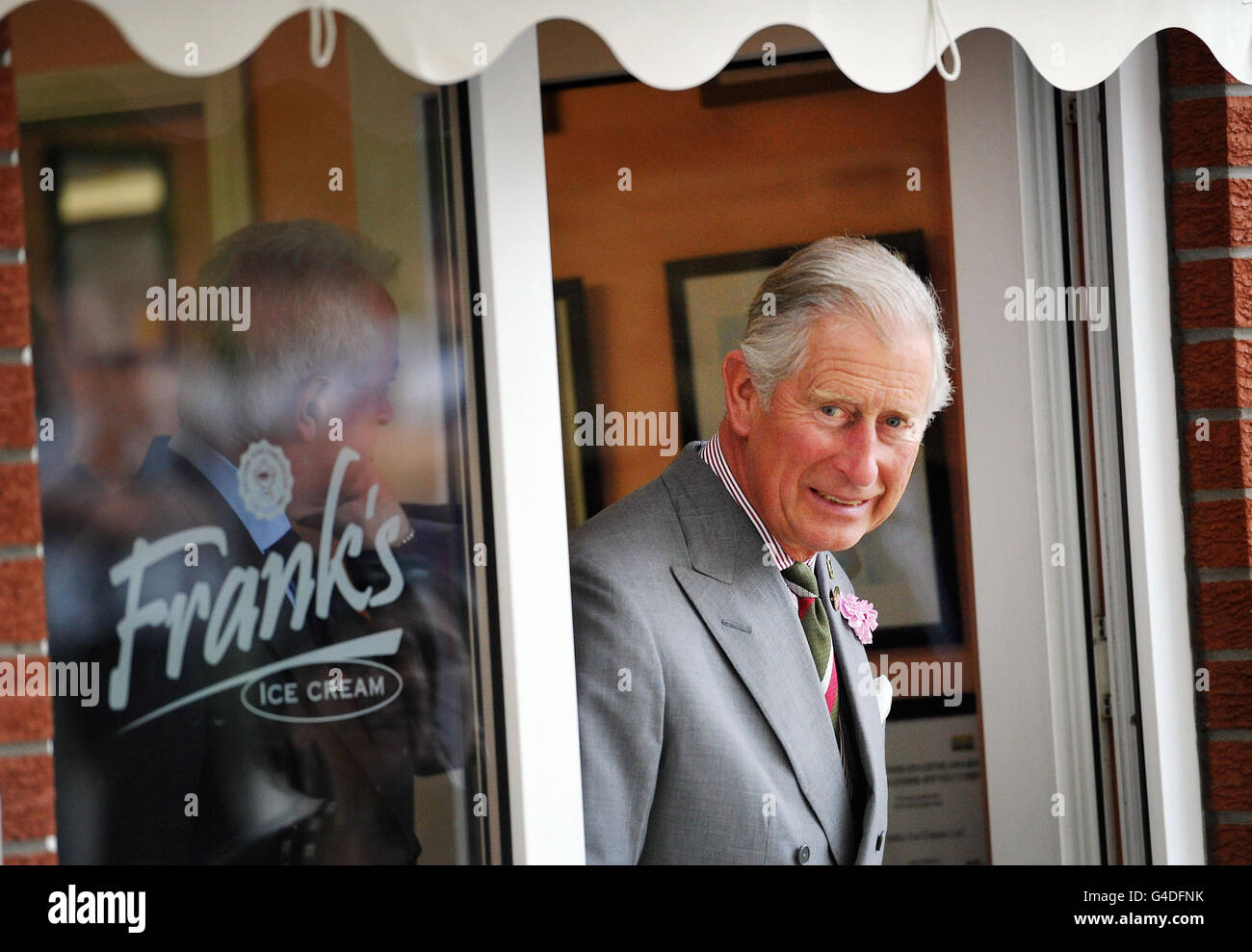The Prince of Wales during a visit to Frank's Ice Cream, Capel Hendre
