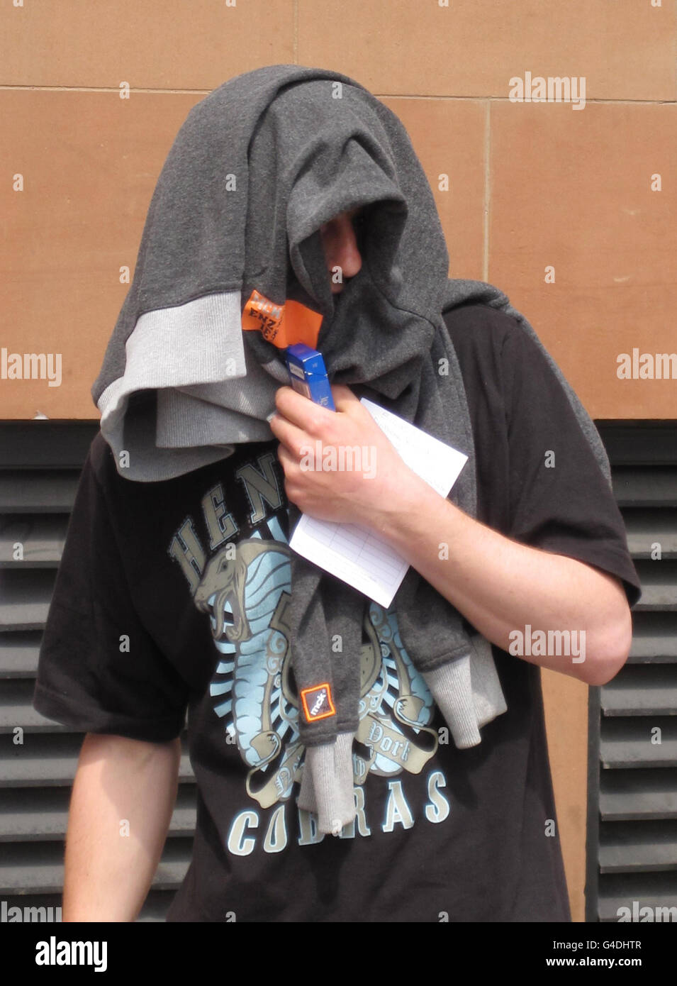 Anthony Roberts, 18, leaves Newcastle Crown Court, where he was handed