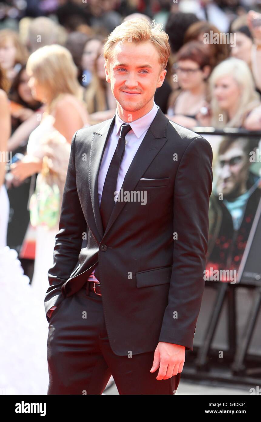 Tom Felton arriving for the world premiere of Harry Potter And The Deathly Hallows: Part 2. Stock Photo