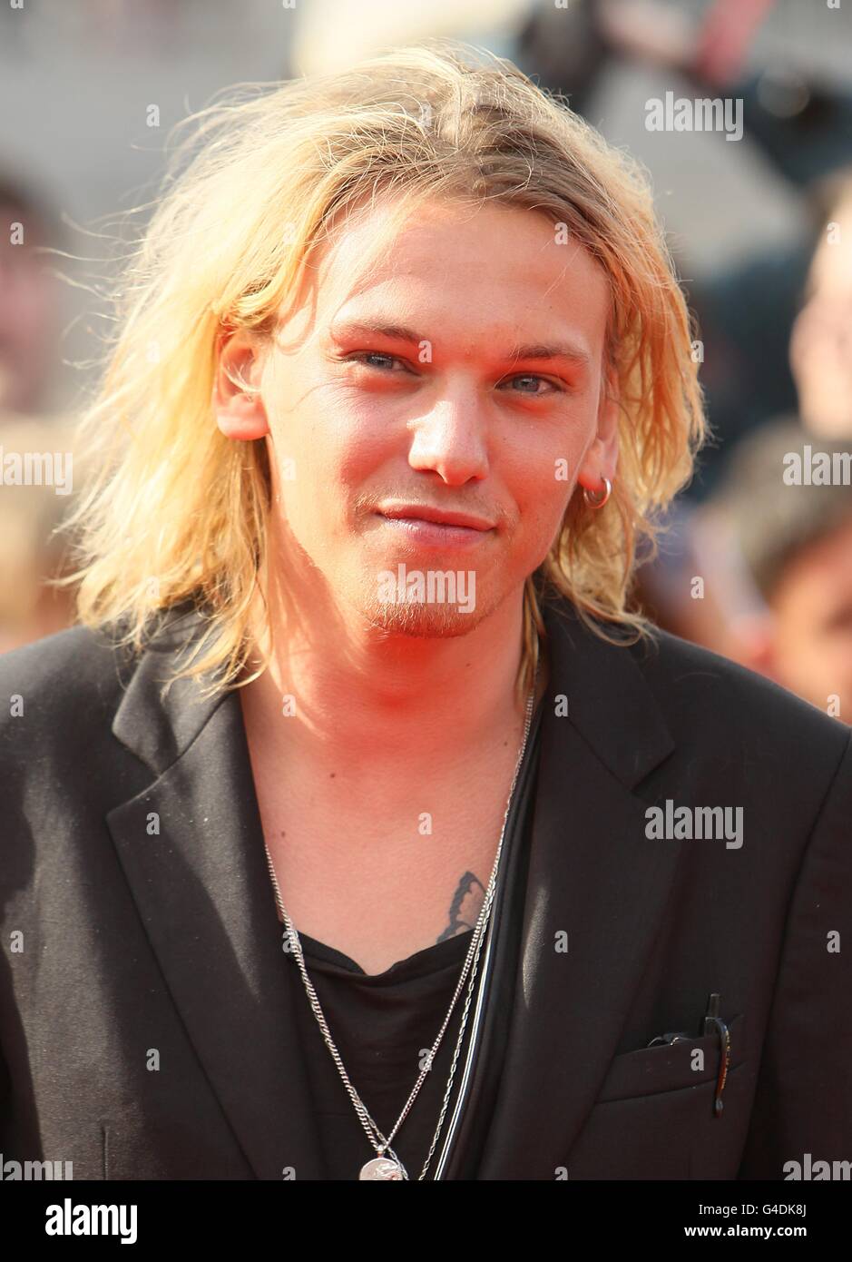 Jamie Campbell-Bower arriving for the world premiere of Harry Potter And The Deathly Hallows: Part 2. Stock Photo