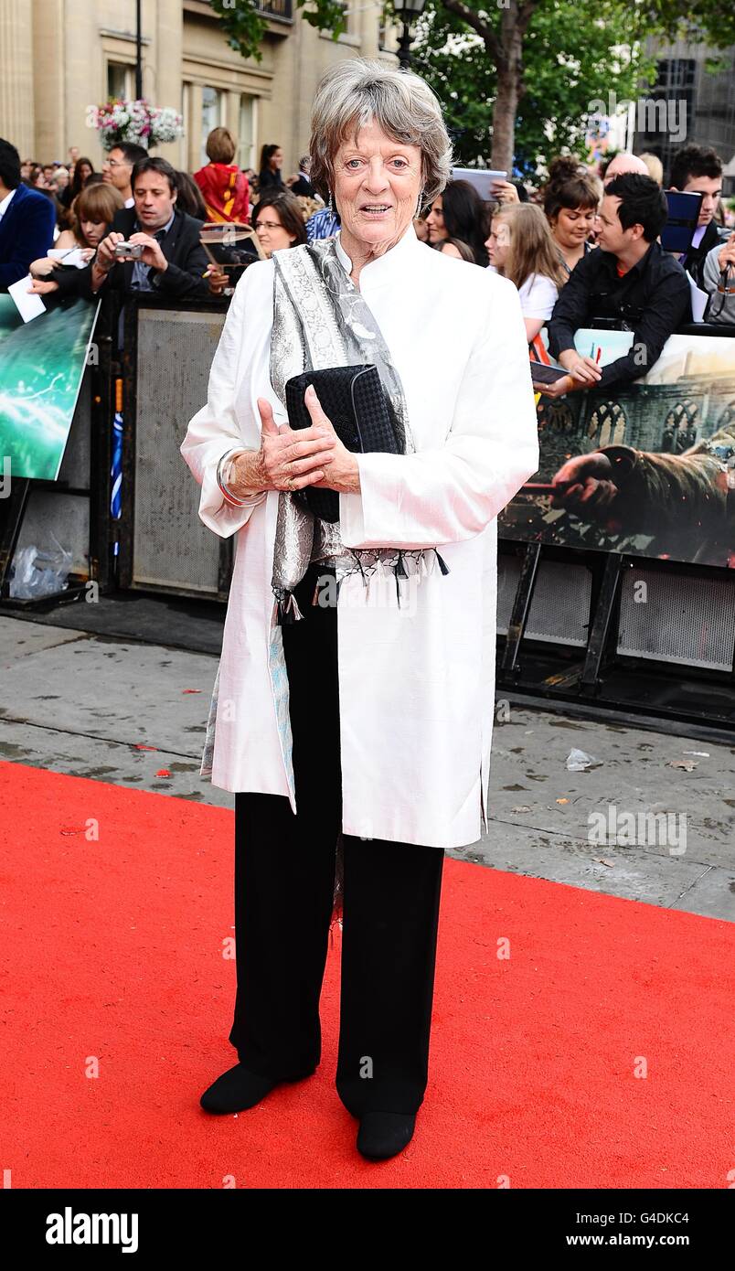 Maggie Smith arriving for the world premiere of Harry Potter And The Deathly Hallows: Part 2. Stock Photo