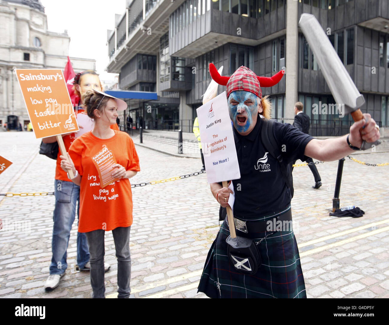 Sainsburys staff protest hires stock photography and images Alamy