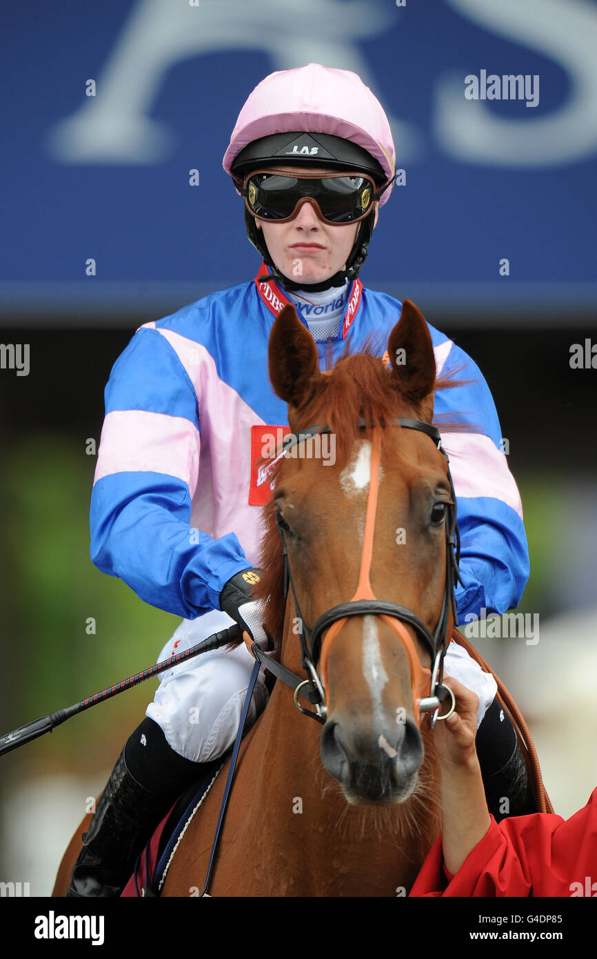 Horse Racing - Ascot Racecourse. Poetic Dancer ridden by John Fahy before the Bourne Capital Novice Stakes Stock Photo