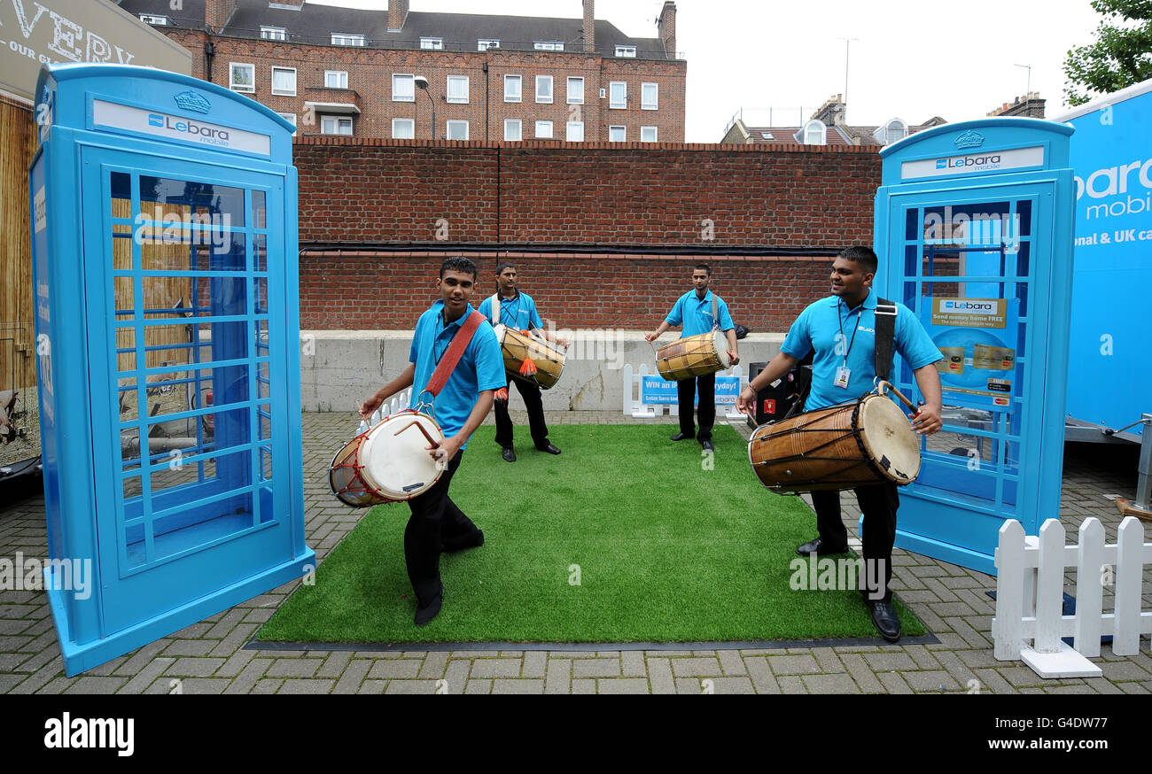 Cricket - 2011 NatWest Series - First One Day International - England v Sri Lanka - The Kia Oval. General view of drummers entertaining the fans at the Lebara Mobile stand Stock Photo