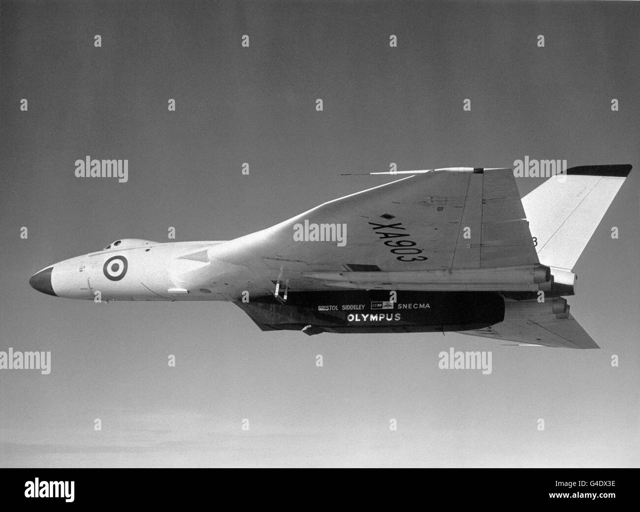 Aviation - Olympus Turbojet Test Flight - Vulcan Bomber - 1966 Stock Photo