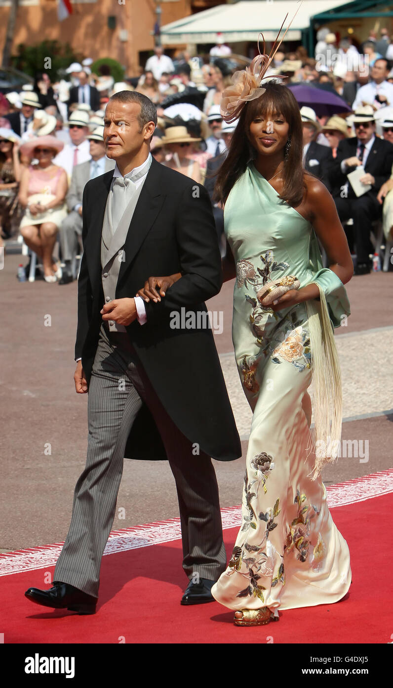 Naomi Campbell and partner Vladislav Doronin arrive at the Place du