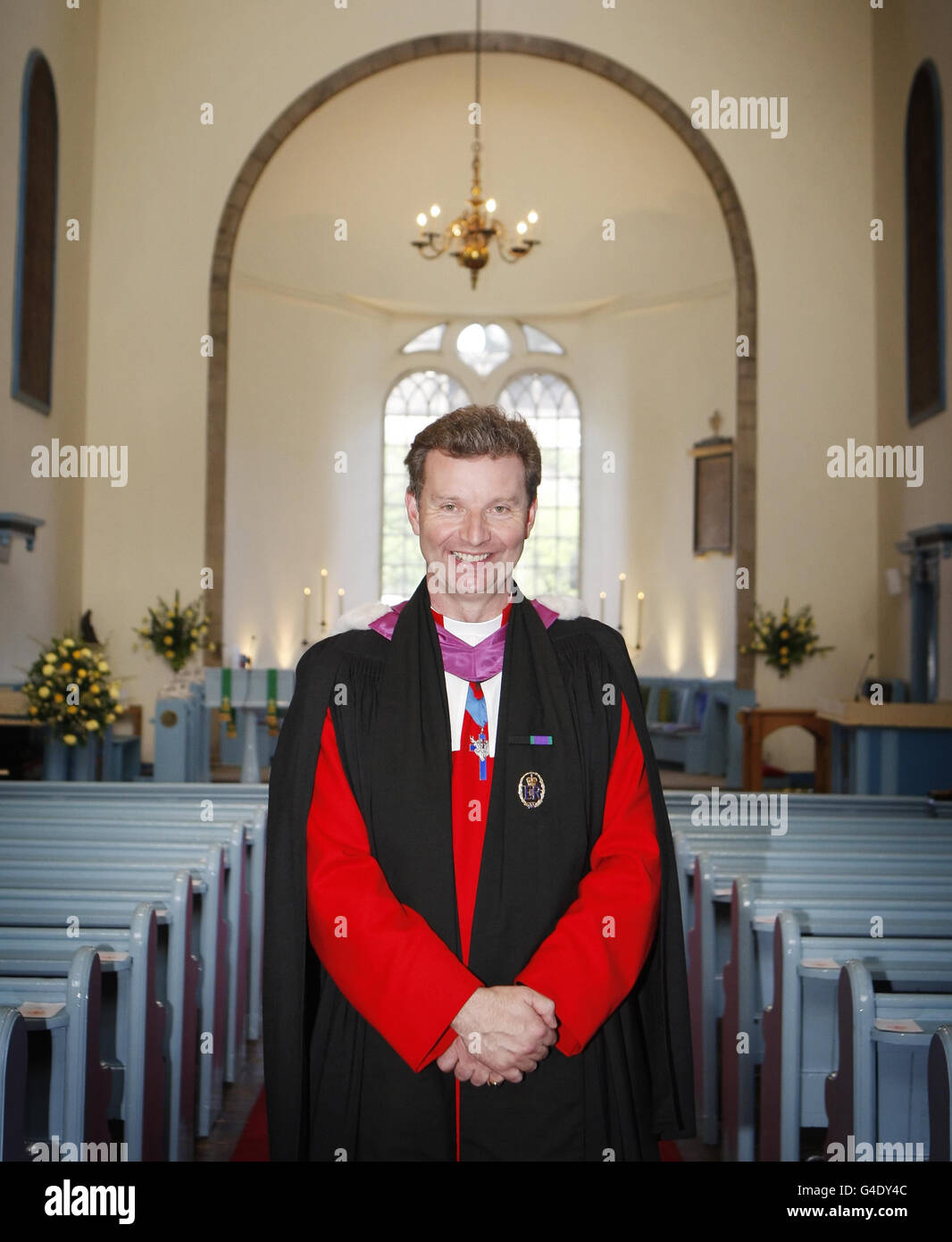 The Reverend Neil Gardner at the Canongate Kirk in Edinburgh, Scotland, where Zara Phillips will marry her fiance, rugby international Mike Tindall, later this month. Stock Photo