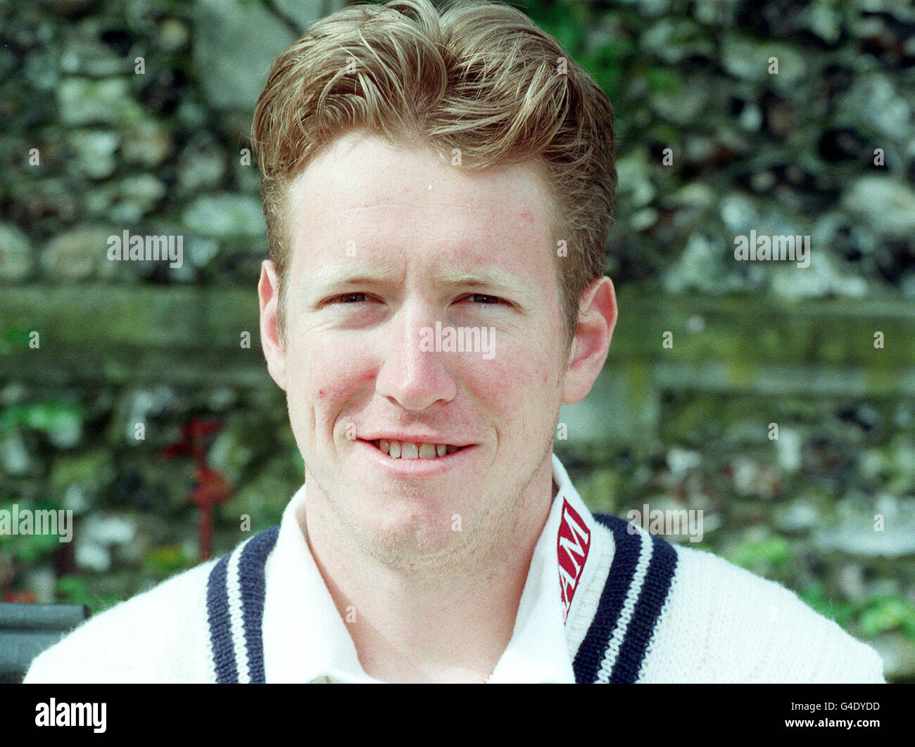 MIDDLESEX COUNTY cricket CLUB PLAYER. TIM BLOOMFIELD OF MIDDLESEX COUNTY CRICKET CLUB. Stock Photo