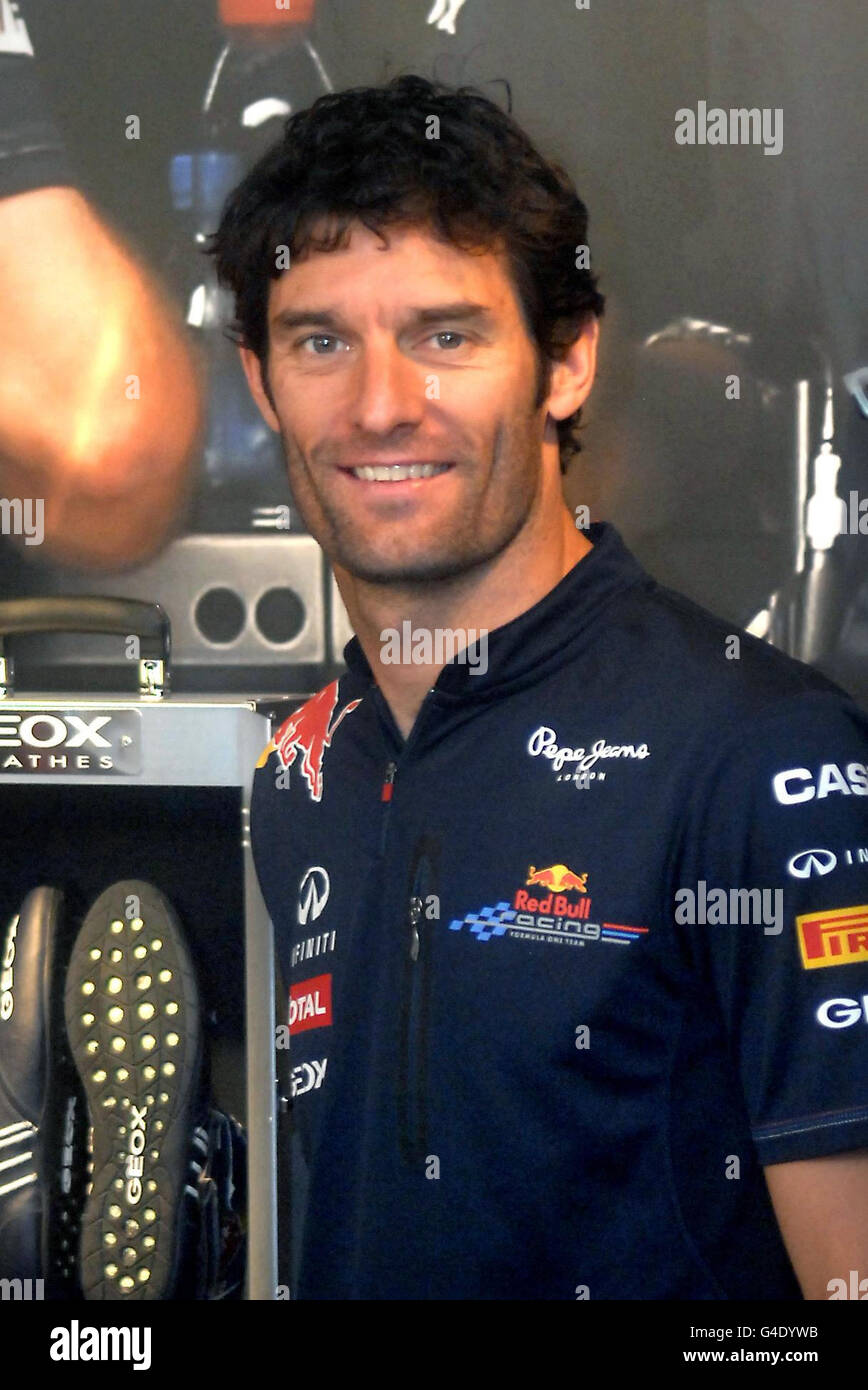 Red Bull Racing F1 driver Mark Webber during the launch of the Geox and Red  Bull pop-up shop in Harrods, central London Stock Photo - Alamy