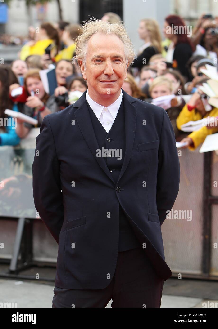 Alan Rickman arriving for the world premiere of Harry Potter And The Deathly Hallows: Part 2. Stock Photo