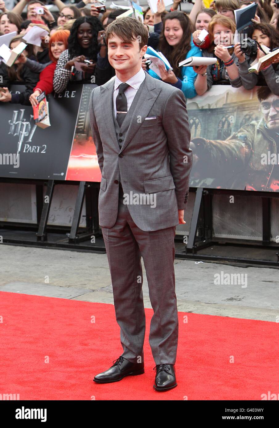 Daniel Radcliffe arriving for the world premiere of Harry Potter And The Deathly Hallows: Part 2. Stock Photo