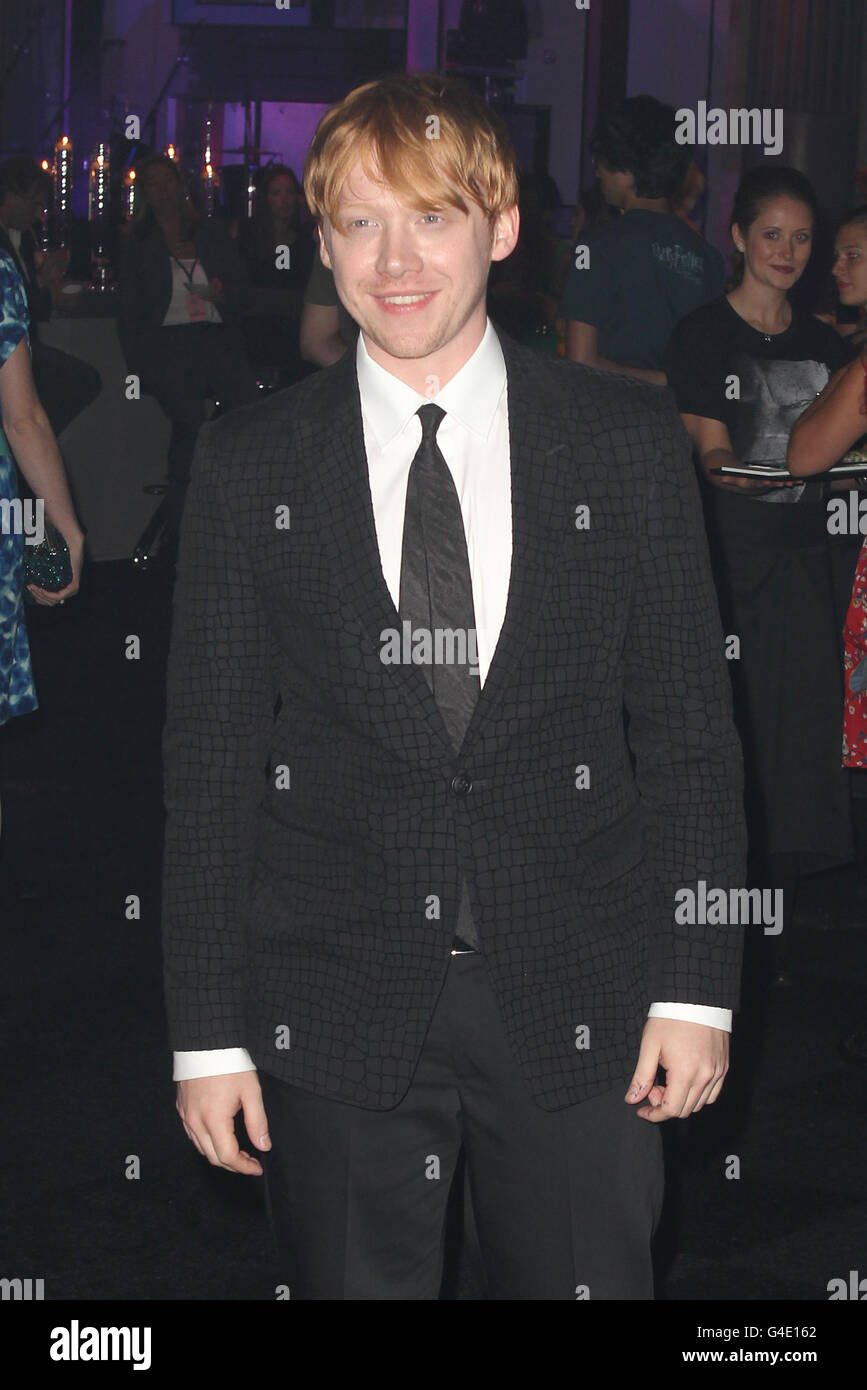 Rupert Grint arrives at the after show party for 'Harry Potter and the Deathly Hallows Part Two', at the Old Billingsgate Market, London. Stock Photo