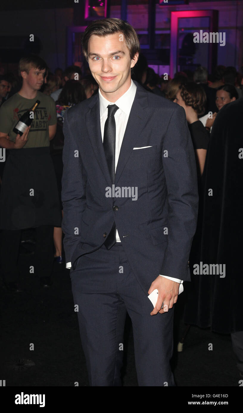 Nicholas Hoult arrives at the after show party for 'Harry Potter and the Deathly Hallows Part Two', at the Old Billingsgate Market, London. Stock Photo