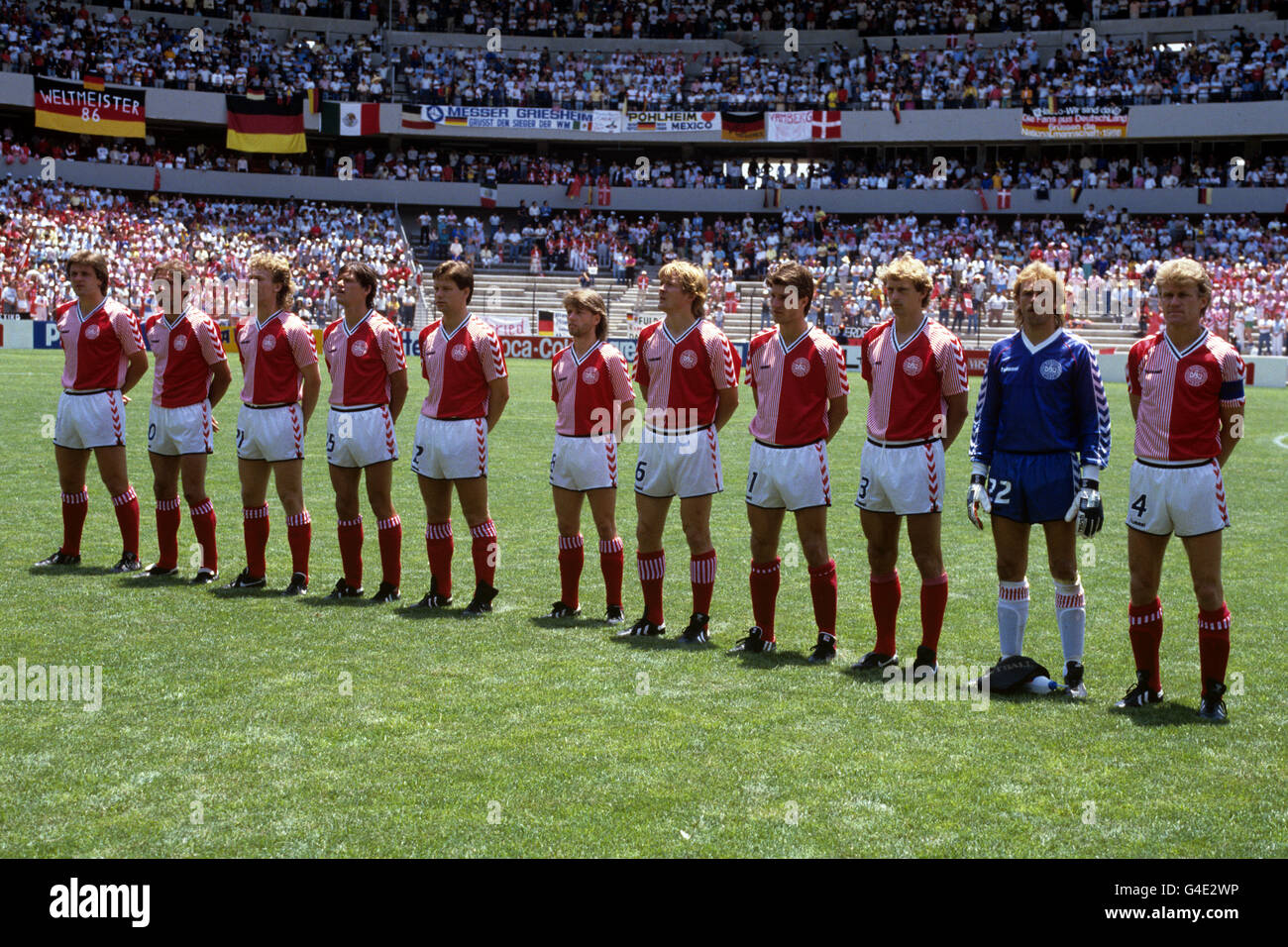 Soccer - World Cup Mexico 1986 - Group E - West Germany v Denmark - Estadio Corregidora Stock Photo