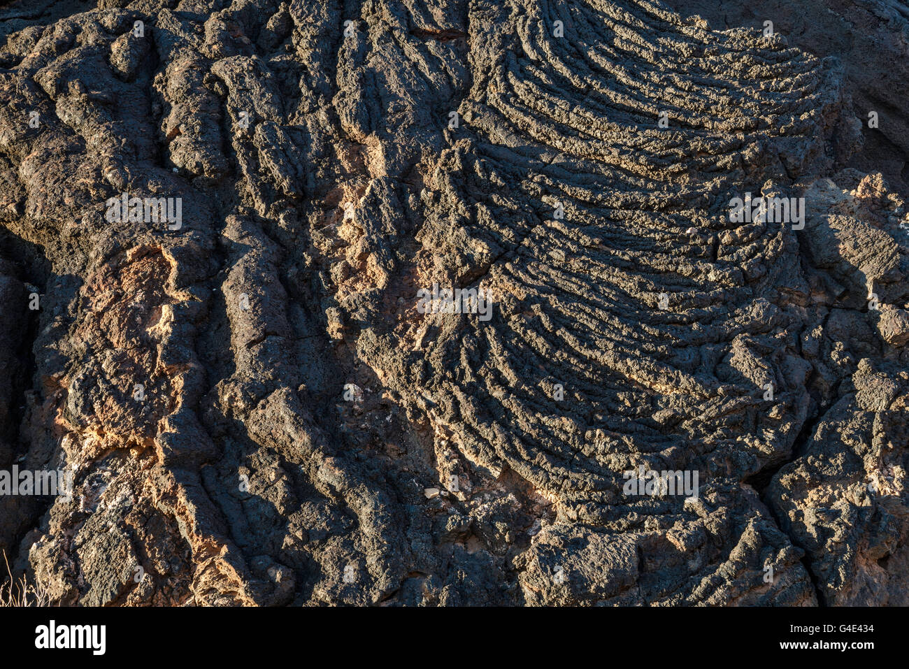 Pahoehoe lava field, Carrizozo Malpais lava flow at Valley of Fires Recreation Area, Tularosa Basin near Carrizozo, New Mexico Stock Photo