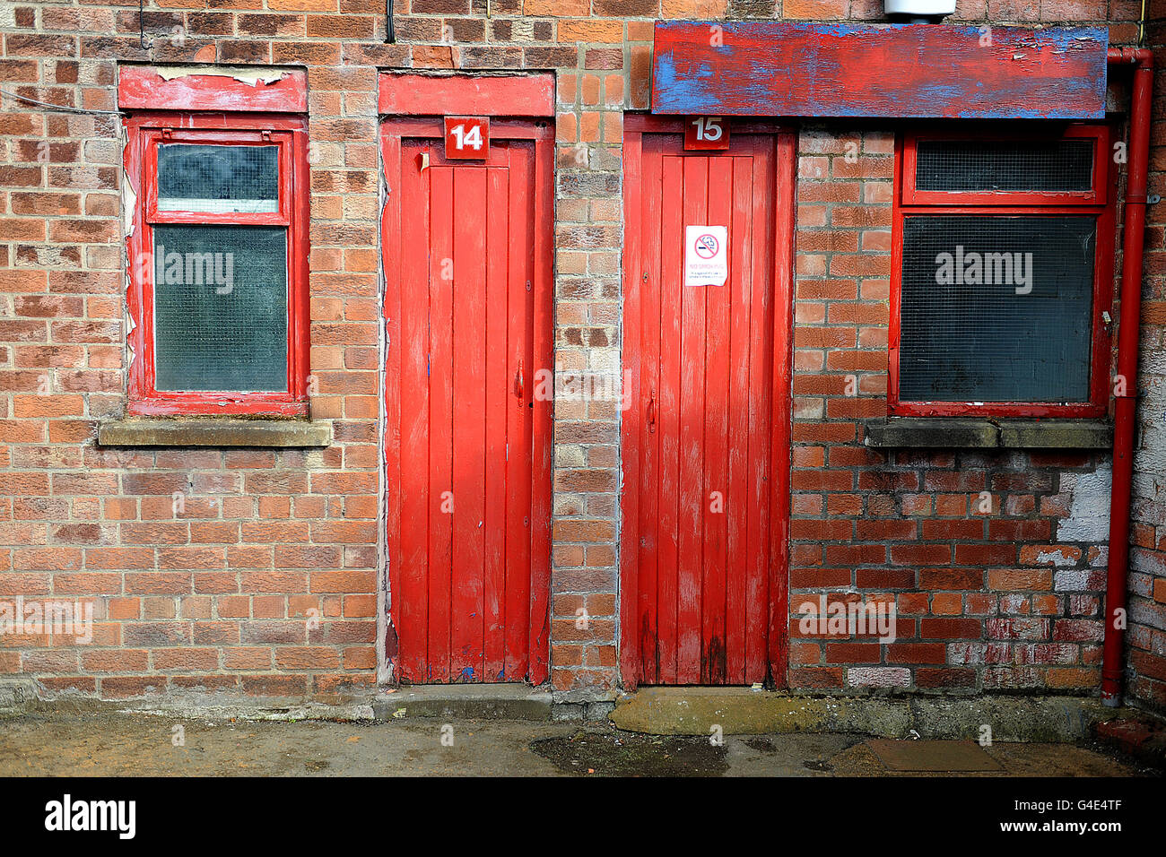 Soccer - Pre Season Friendly - York City v Sunderland - Bootham Crescent. The doors to the turnstiles Stock Photo