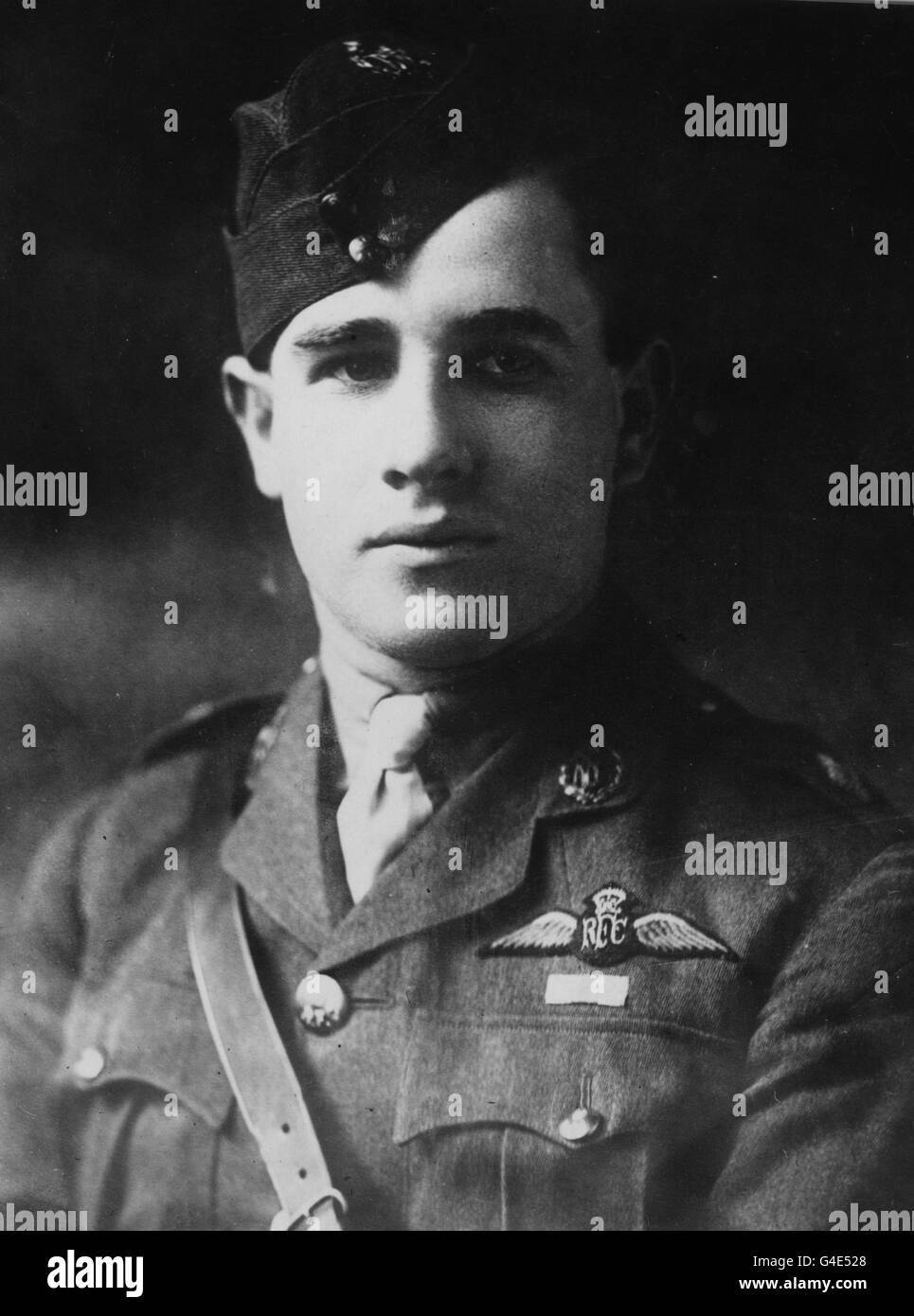 Lieutenant James McCudden V.C (1895-1918). Starting from the lowest possible status in the Army, McCudden became a leading fighter pilot and received seven gallantry awards, including the Victoria Cross. He died in a flying accident in France in 1918. Stock Photo