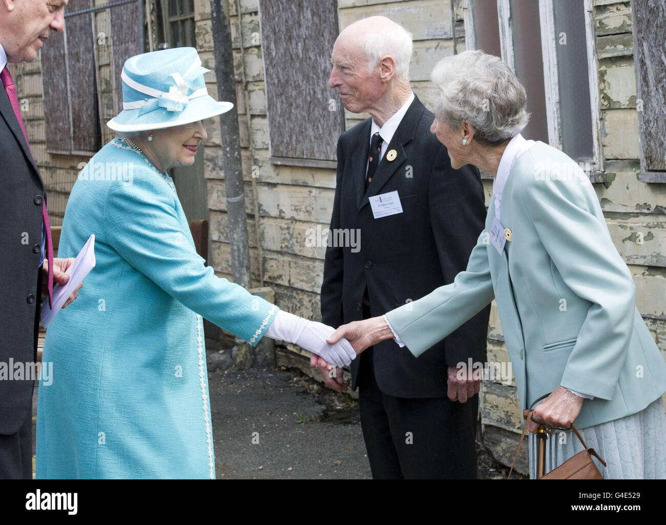 The Queen visits Bletchley Park Stock Photo