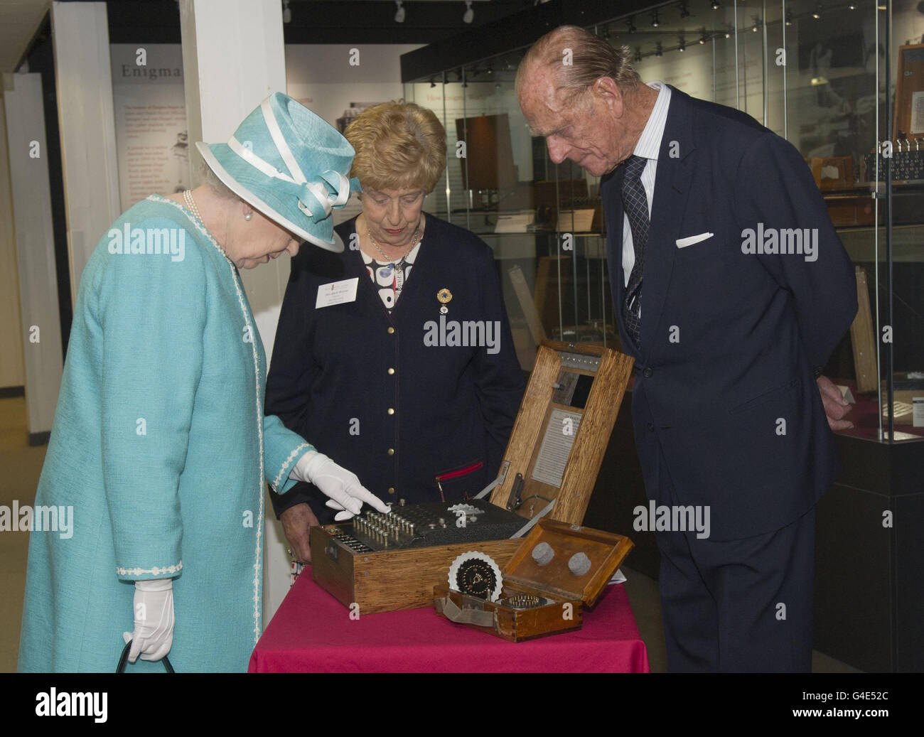The Queen visits Bletchley Park Stock Photo Alamy