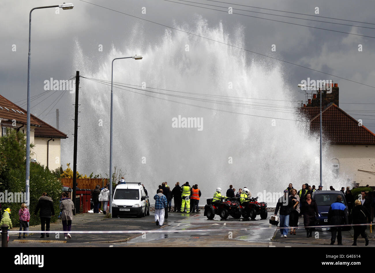 Burst water main Stock Photo Alamy