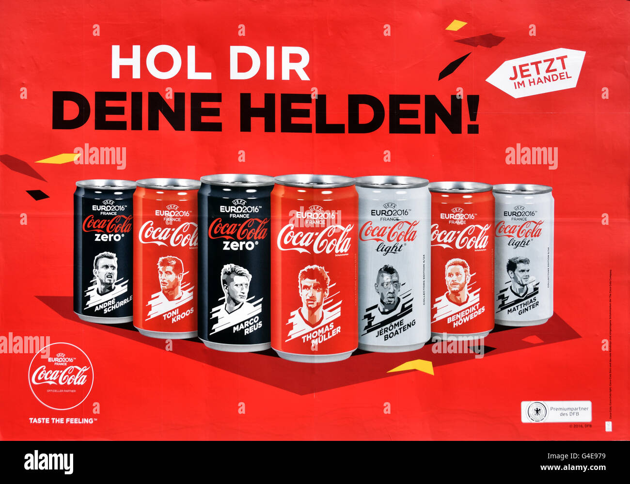 Hol dir Deine Helden- Get your hero Coca Cola Zero European Football Championship 2016 or UEFA Berlin Germany Stock Photo