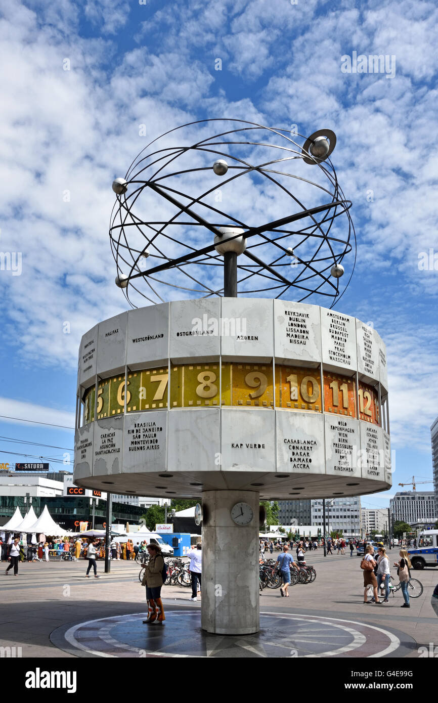 World clock watch Alexanderplatz Alexander Square Berlin Germany