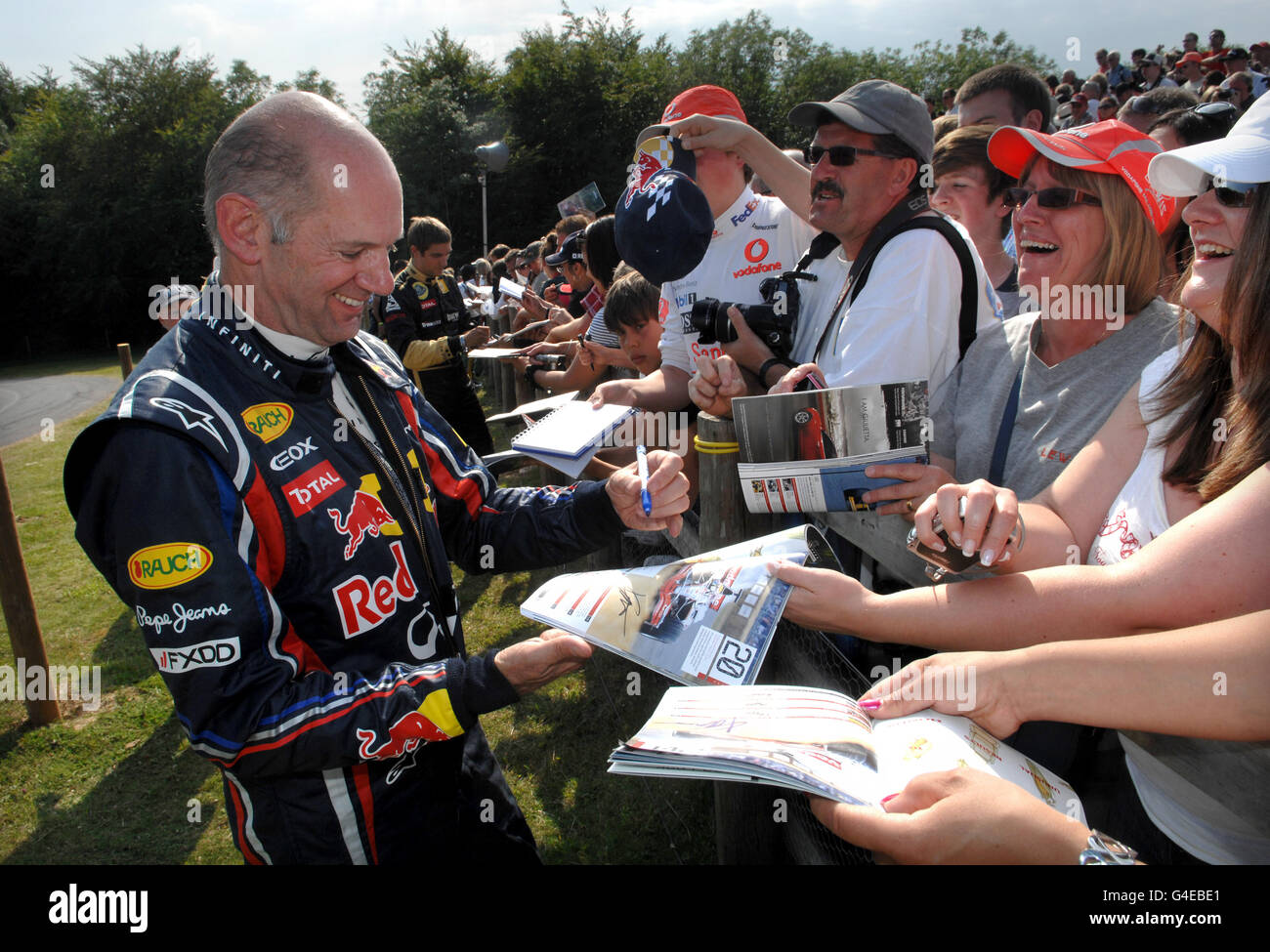 Red Bull designer Adrian Newey meets fans during the Goodwood Festival of Speed in Chichester, West Sussex. Stock Photo