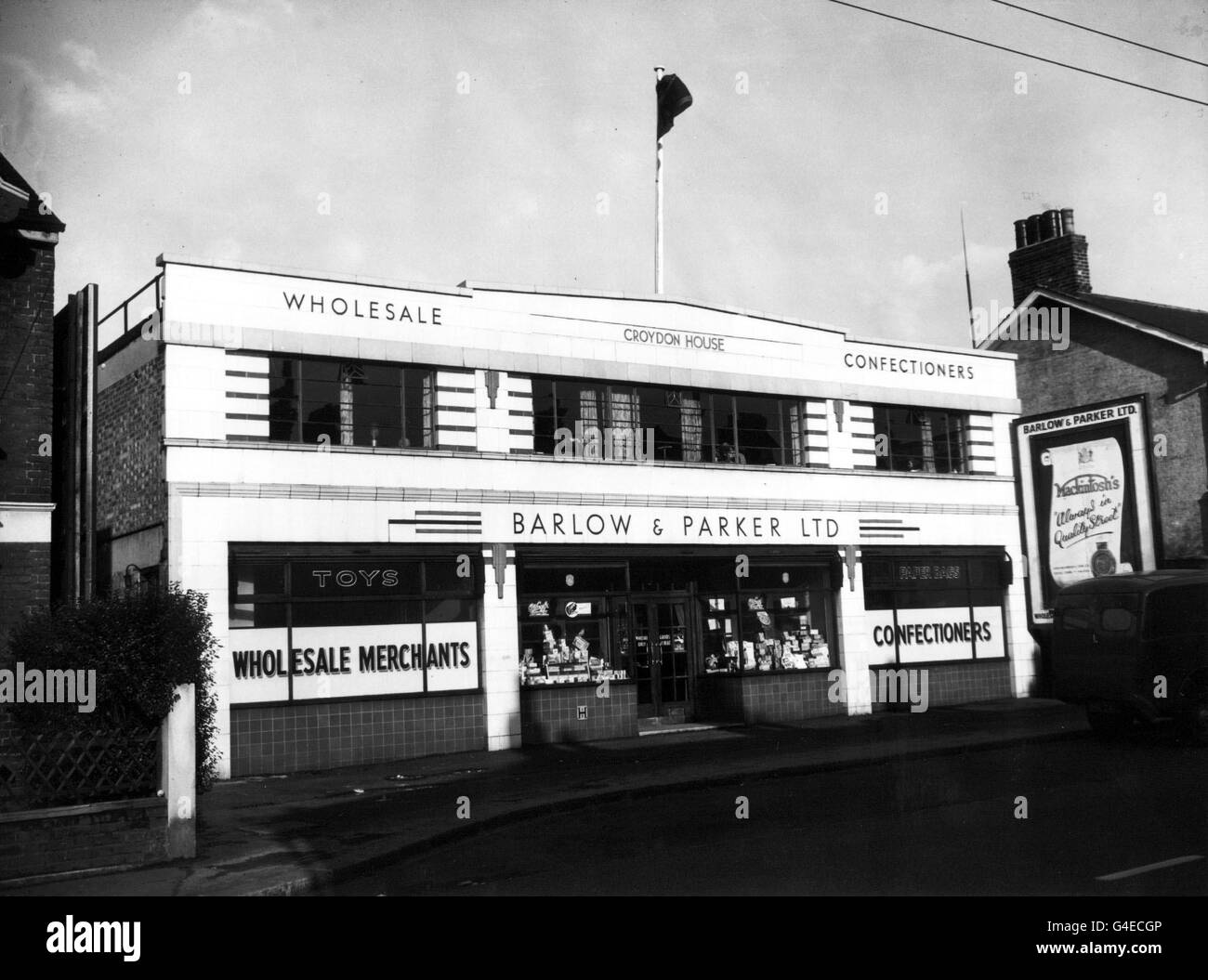 Library filer 32107-1 dated 3.11.52 of the premises in Tamworth Road, Croydon, Surry, where PC Sidney Miles was murdered by 16-year-old Christopher Craig. Craig's accomplice Derek Bentley was later hanged for the offence. Family and friends of Derek Bentley, spoke of their elation after the Court of Appeal quashed his conviction today (Thursday). PA Photos. See PA story COURT Bentley Stock Photo