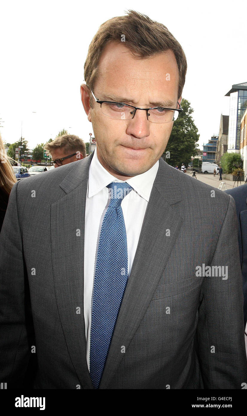 Former Downing Street communication chief Andy Coulson leaves Lewisham police station in south London, after being arrested on suspicion of bribing corrupt police officers. Stock Photo