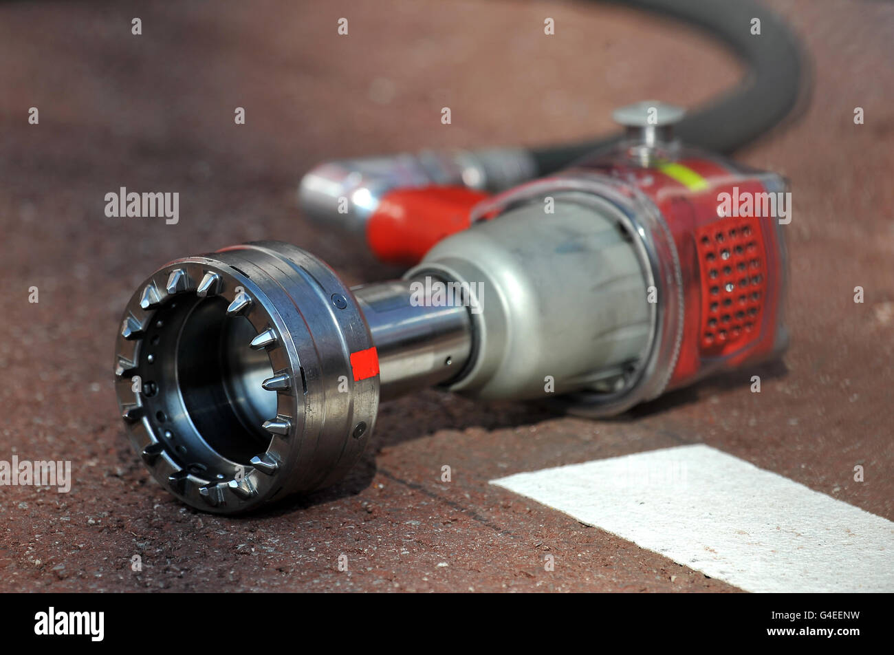 Wheel gun during the Practice Session of the Monaco Grand Prix, Monte Carlo. Stock Photo