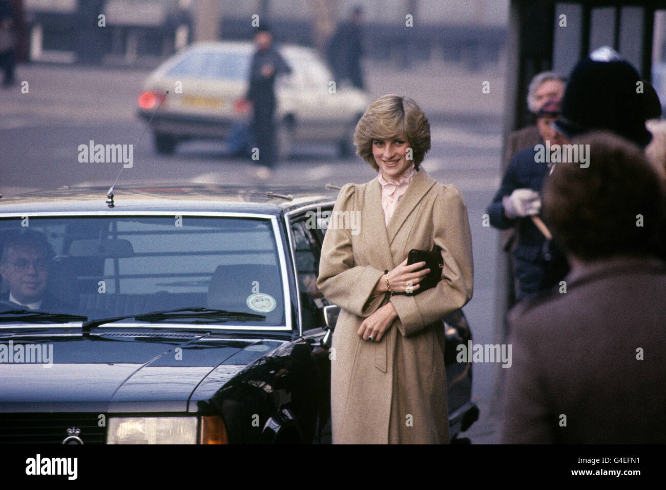 The Princess of Wales visiting the Department of Health and Social Security in Elephant and Castle, London. Stock Photo