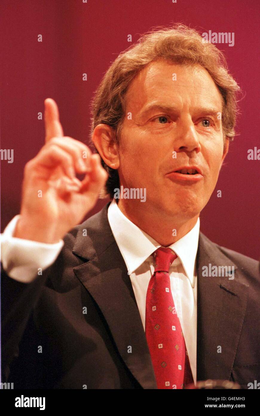 Prime Minister Tony Blair delivers his speech to the Labour Party