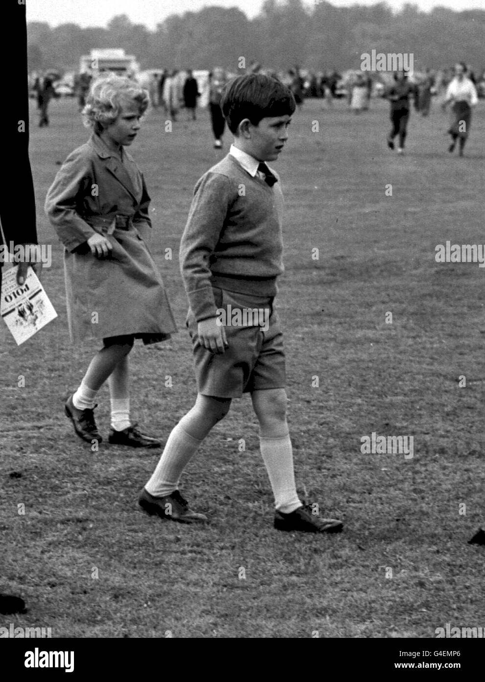 Royalty - Princess Anne and Prince Charles - Windsor Great Park Stock Photo