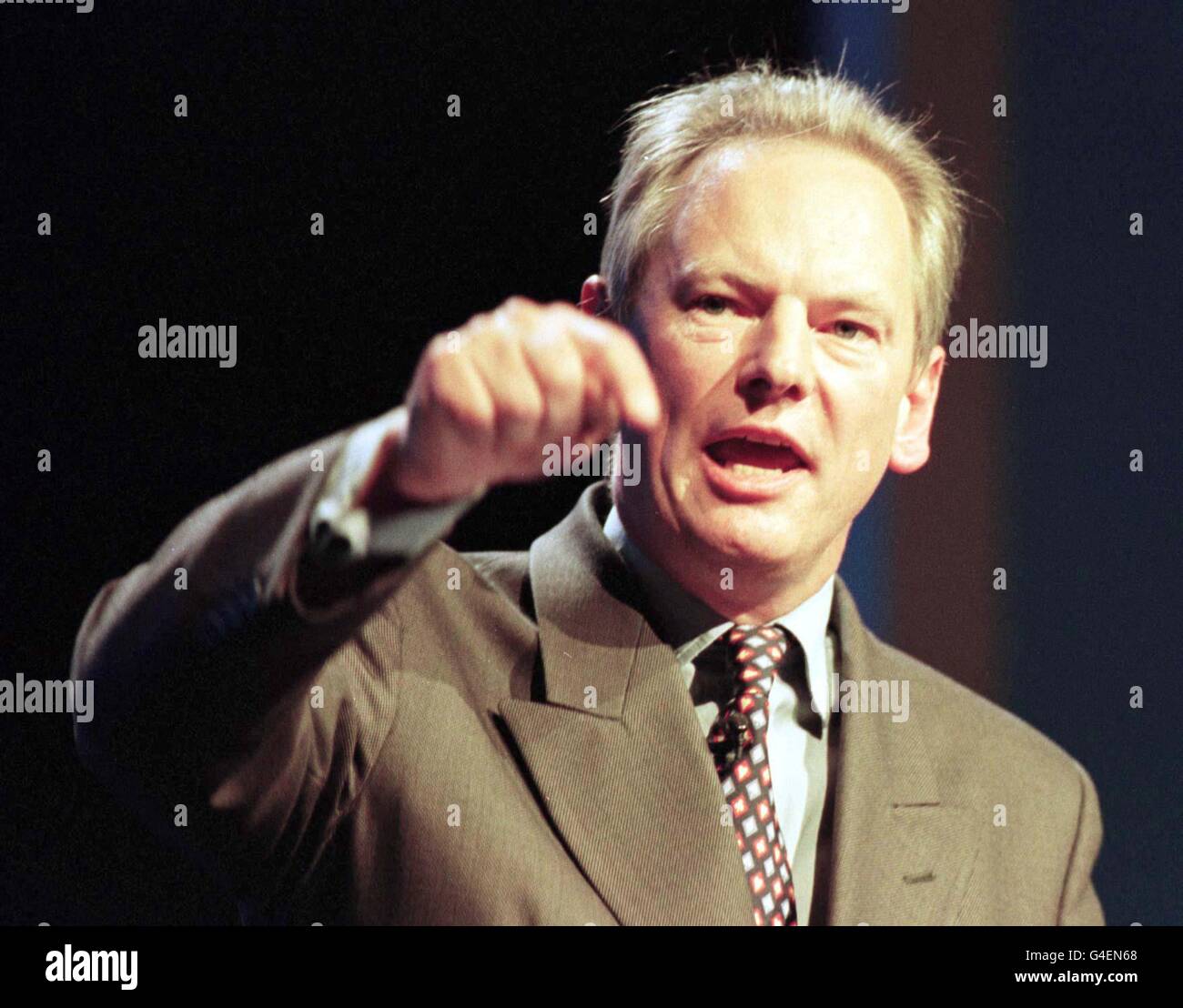 Shadow Chancellor Francis Maude addresses the debate on Tax, Spending and the Economy, at the Conservative Party Conference in Bournemouth today (Wed). Photo by Neil Munns/PA Stock Photo