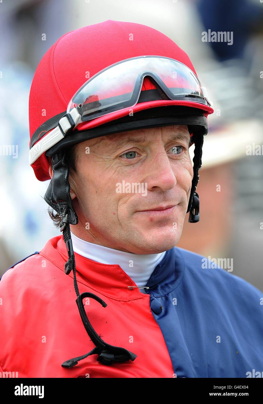 Horse Racing - 2011 Glorious Goodwood Festival - Glorious Totesport Mile Day - Goodwood Racecourse. Jockey Kieren Fallon after winning the Coutts Glorious Stakes on Drunken Sailor Stock Photo
