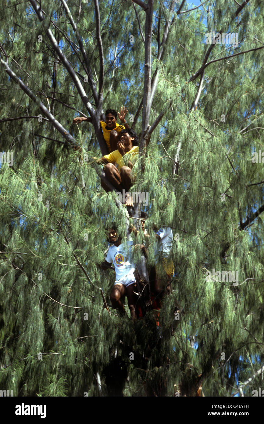 Royalty - Queen Tour of Australia and South Pacific - Kiribati Stock Photo