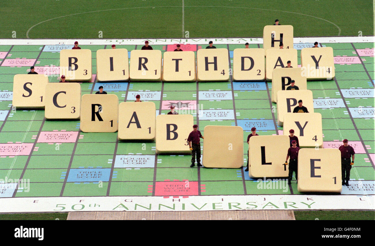 The world's biggest game of scrabble was played out on the pitch at
