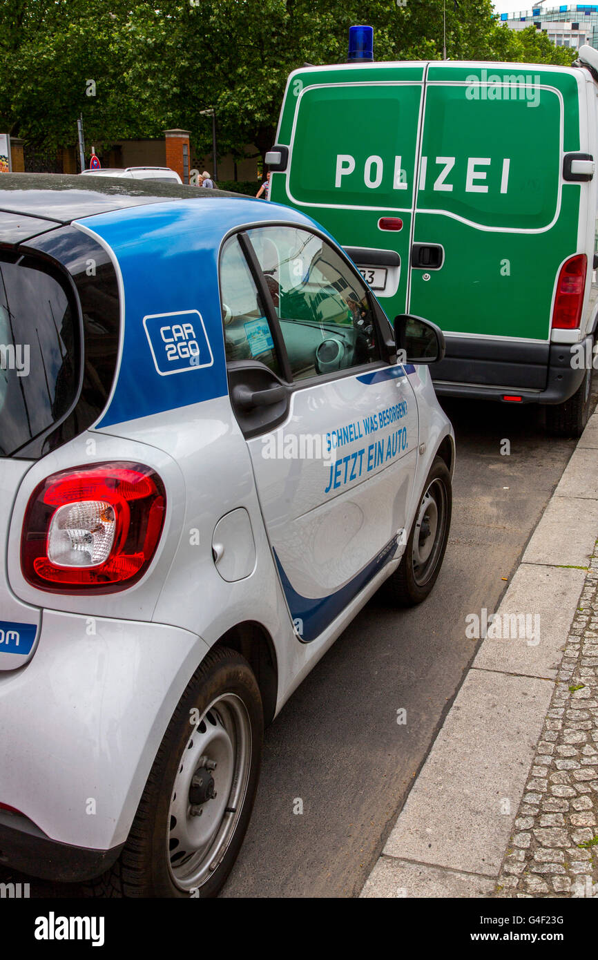 Car2go, carsharing project in Berlin, in my app to reserve a car, 1200 cars are available, operated by Daimler and Europcar. Stock Photo