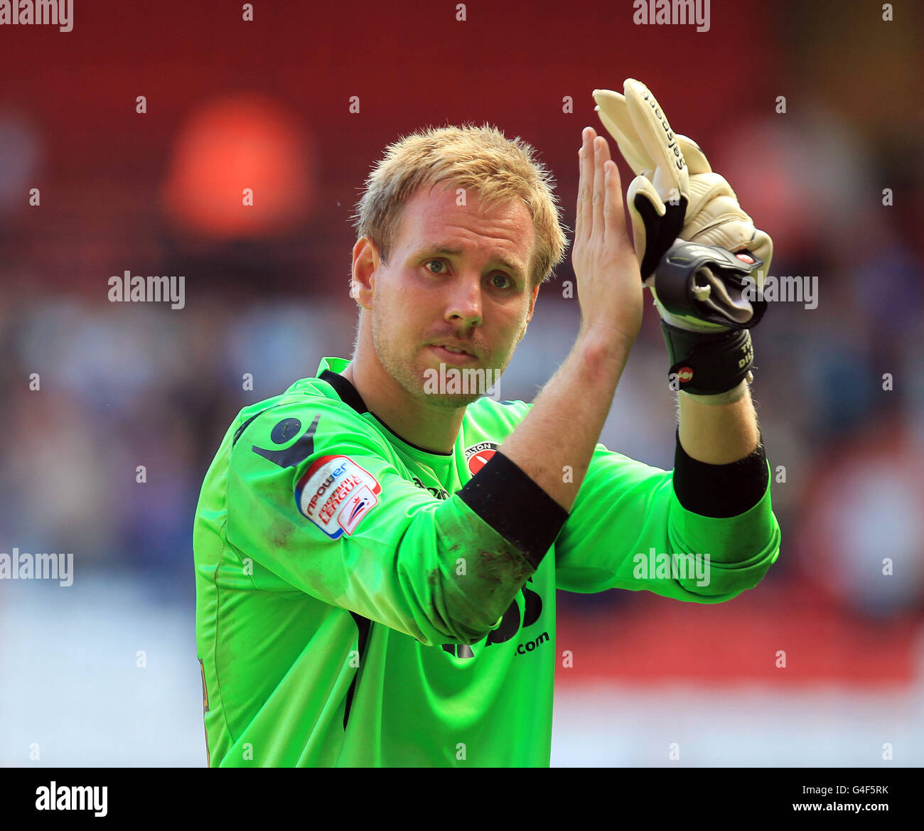 Charlton Athletic's goalkeeper Rob Elliot during the npower Football League One match at The Valley, London. Stock Photo