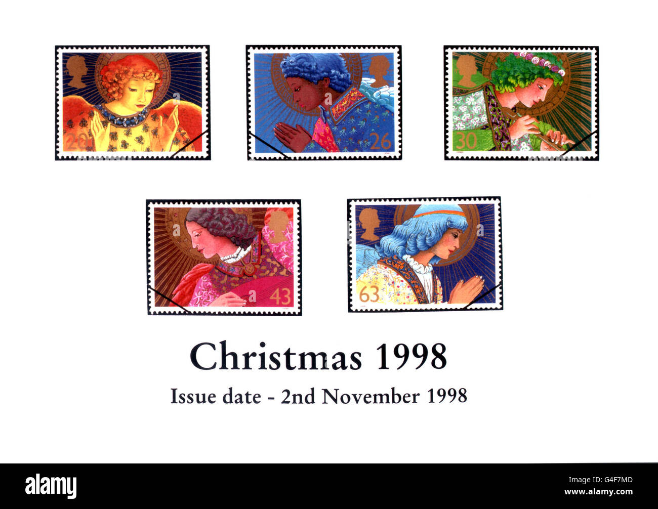 The Royal Mail gives a preview of their Christmas 1998 stamps to go on issue on 2nd November 1998. PA Photos. Stock Photo