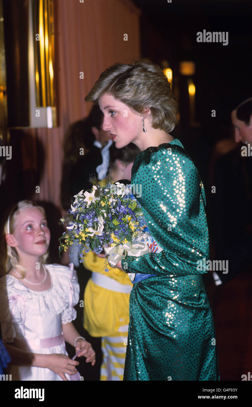 The Princess of Wales attending the 'Biggles' premiere at the Empire Cinema, Leicester Square Stock Photo