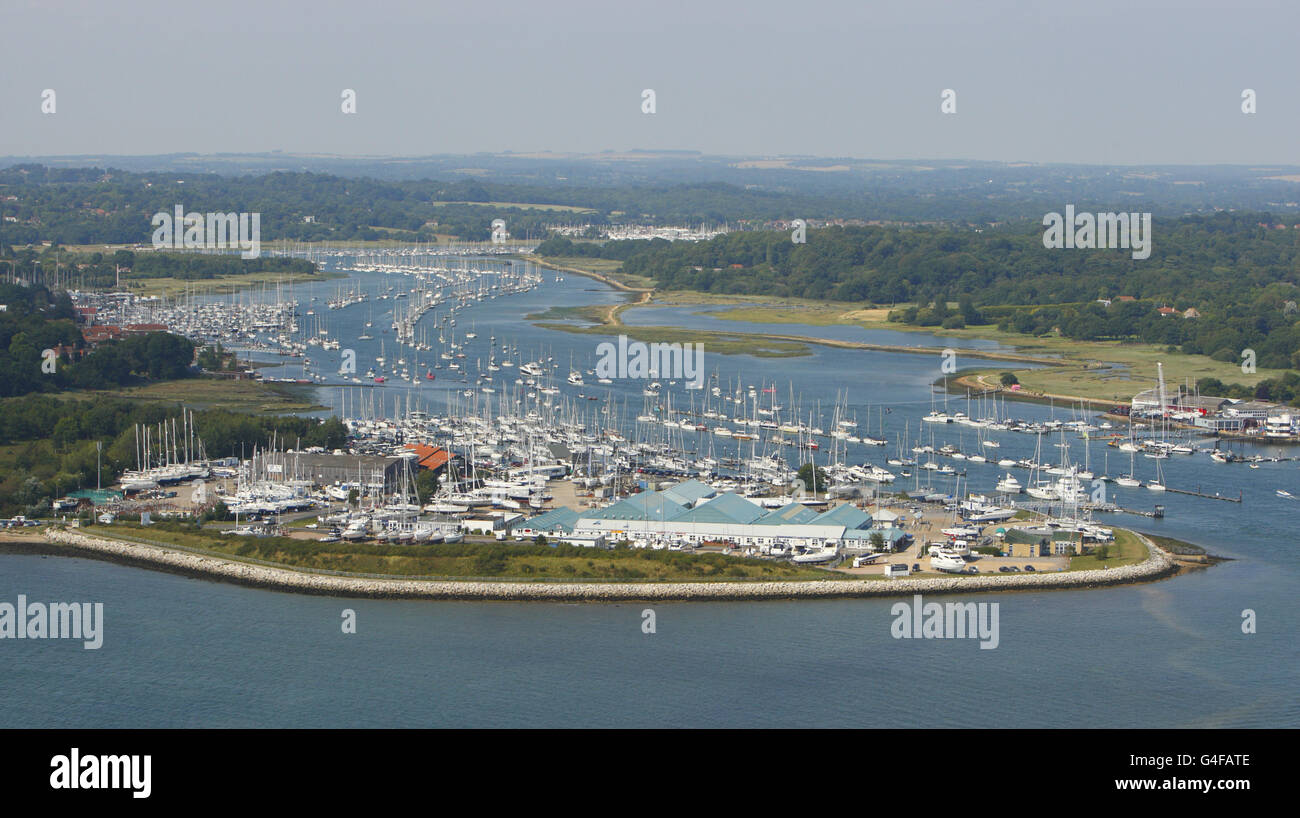 Hamble Hamble aerial hi-res stock photography and images - Alamy